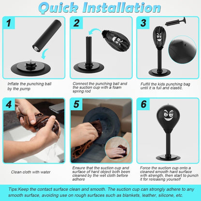 Desktop Punching Bag – Stress Relief Punch Ball with Suction Cup