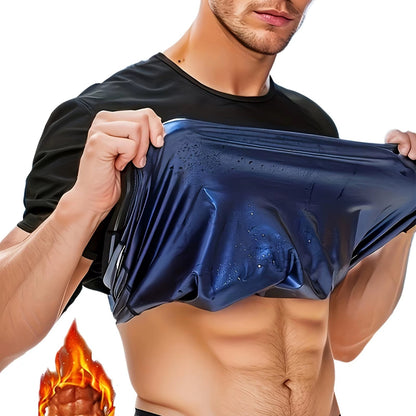 Sauna Sweat Suit Shapewear Top Short Sleeves Men Performance T-Shirt Comfortable Workout Tee Men'S Body